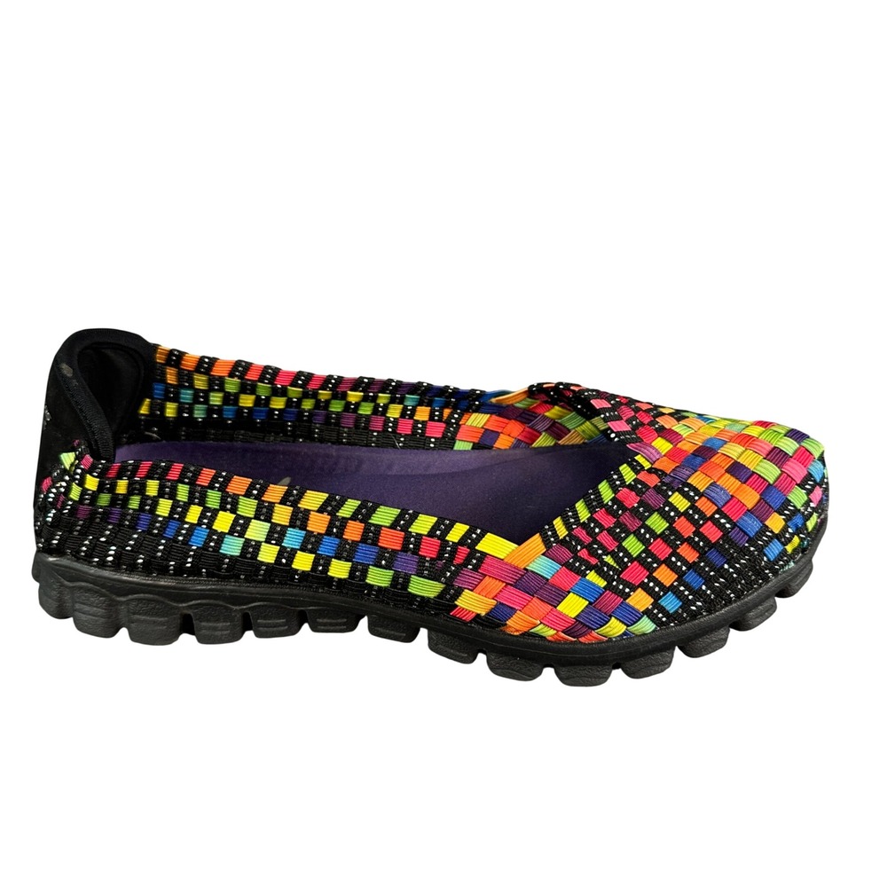 Skechers EZ Flex 2 Flighty Rainbow Woven Memory Foam Flats Multi-Color Size 8
